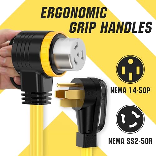 Image of YOMILINK 100 Feet 50 Amp RV /Generator Cord, NEMA 14-50P to SS2-50R Lock