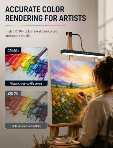 Lámpara de arte con clip CRI 90+ para caballete y pintura de lienzos artísticos 3