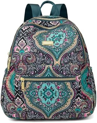 Pealwel Mini Backpack Purse for Women - Small Nylon Anti-Theft Travel Bag, Bohemian Style
