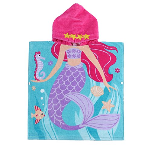 Image of PERYOUN Child 100% Cotton Hooded Towel 24 x 48 inches (Mermaid)