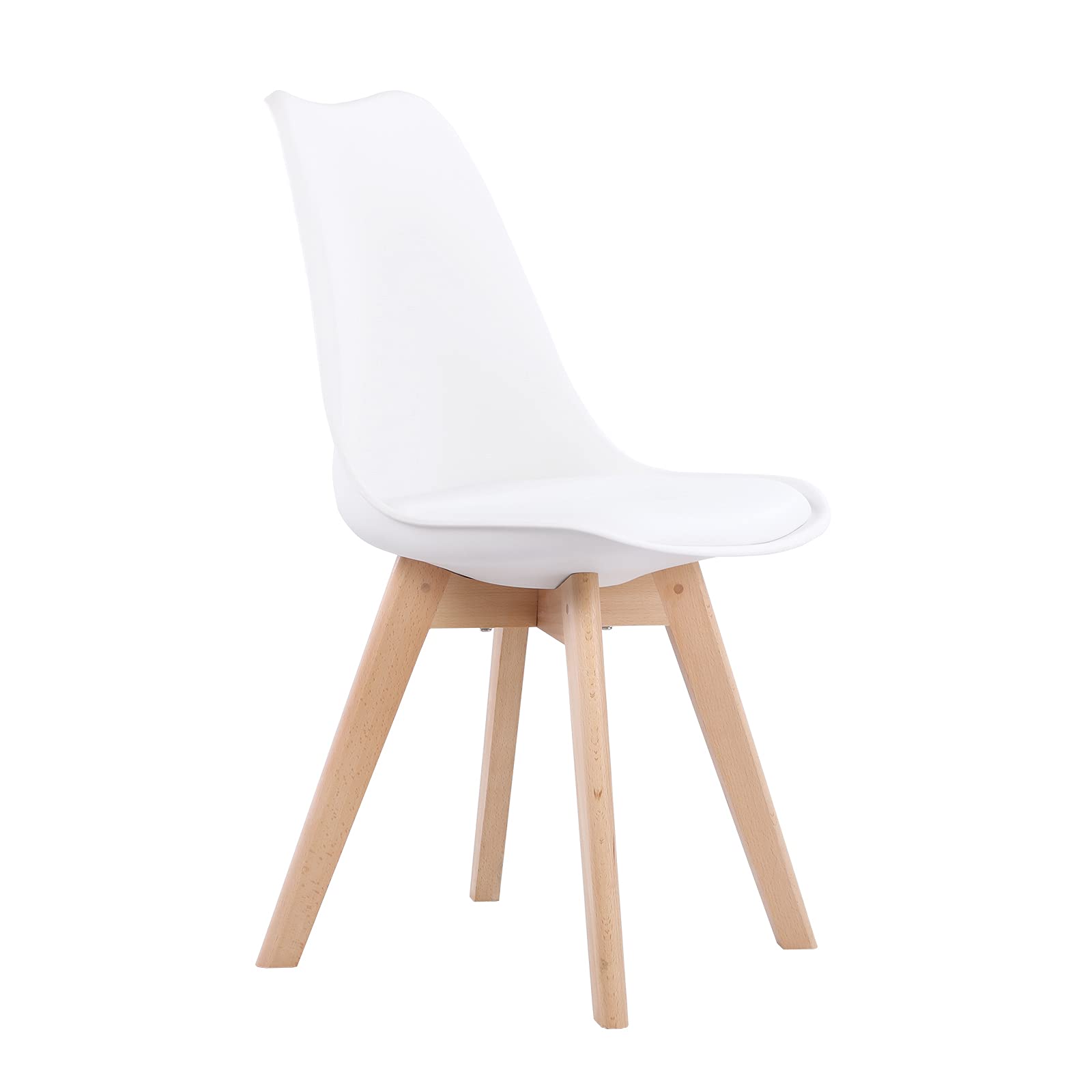 H.J WeDoo Tavolino da pranzo con 2 sedie, tavolo in legno e bianco scandinavo, set da pranzo per sala da pranzo, cucina, 80 cm