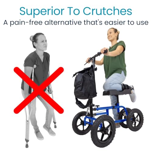 Image of Vive Mobility All Terrain Knee Scooter Walker for Foot Injuries - Adult