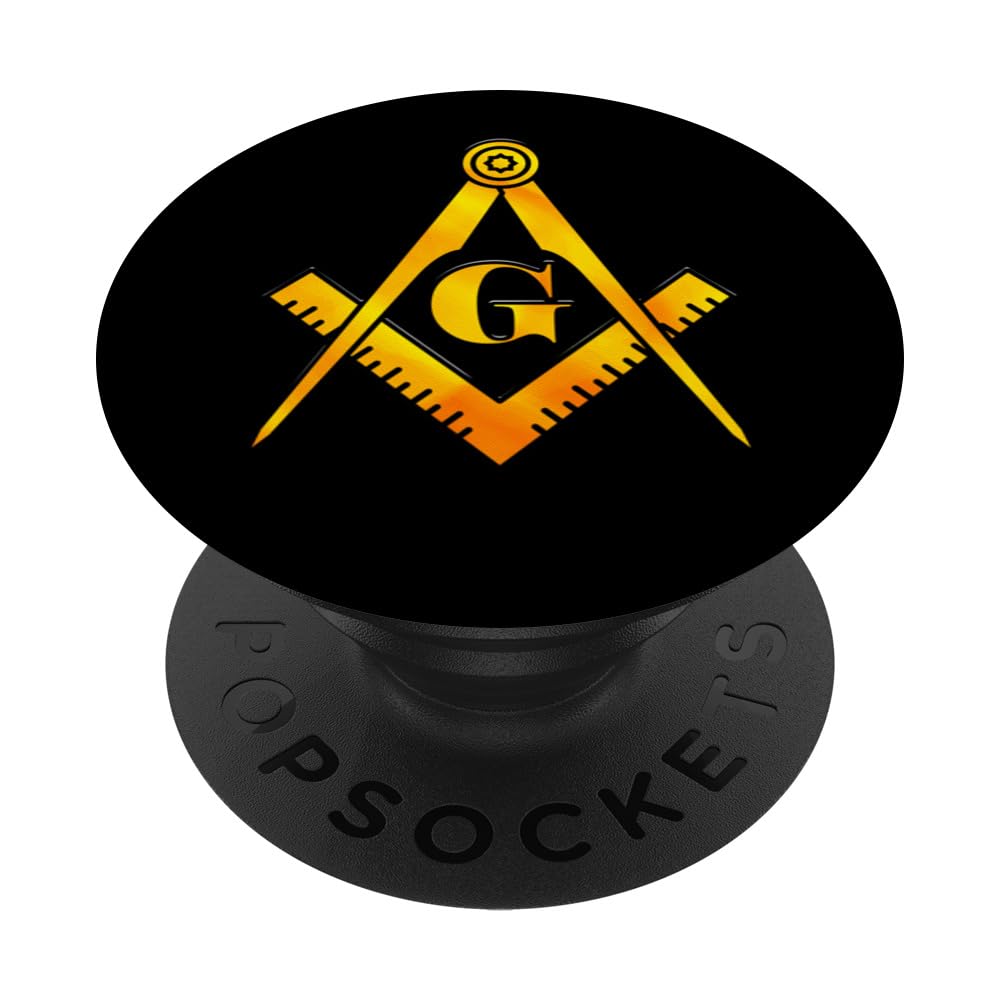 Masonic Shirt for Lodge Square & Compass Symbol, Mason PopSockets Swappable PopGrip, Black