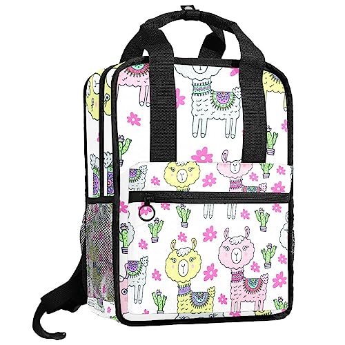 Sac à dos alpaga multicolore pour filles avec bretelles ajustables 35 cm