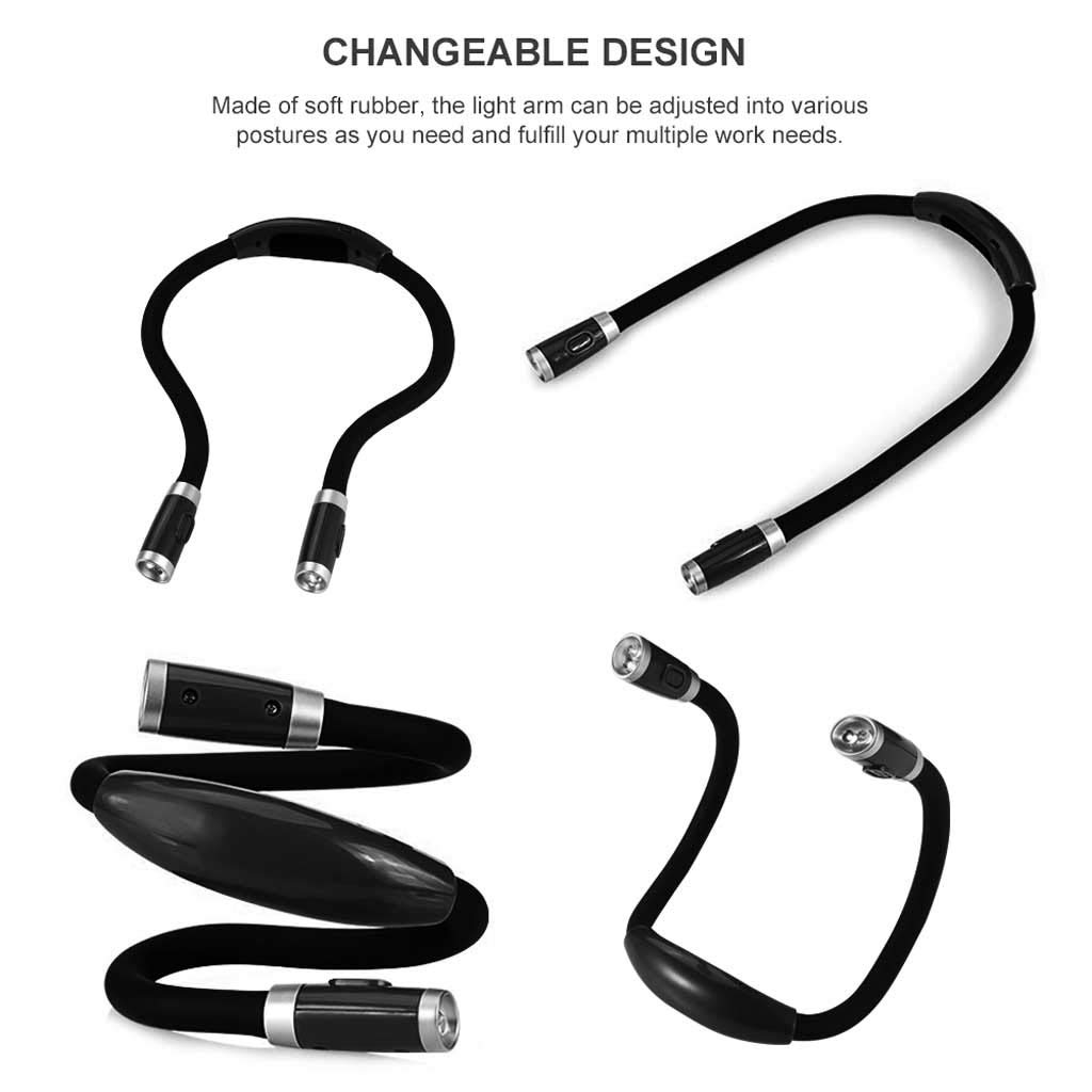 Lámpara de Escritorio La lectura de la luz brillante del cuello del abrazo de luz Libro Luces for leer en la cama la noche las luces LED de lectura lámpara de luz Led 4 Cuentas 3 Brillo ajustable para