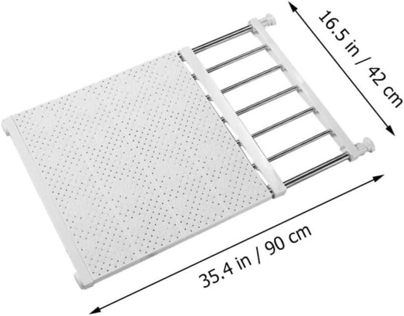 1pc Closet Divider Shelf Organizer for Install Punch Wardrobe Rack Space-saving Shoe and Clothes Storage White