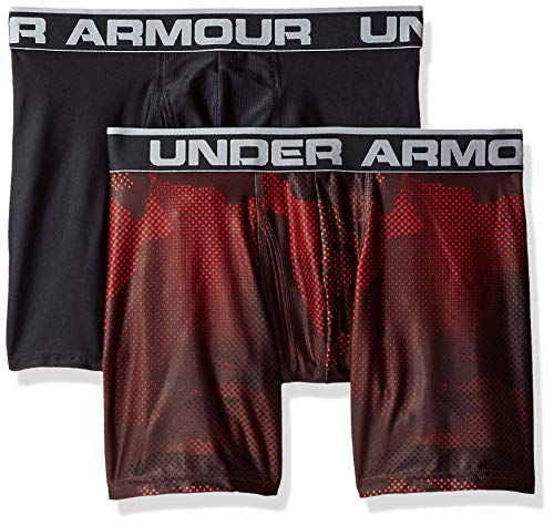 Under Armour Men's O-Series 6in Boxerjock 2pk novelty, Radio Red (891)/Black, Medium