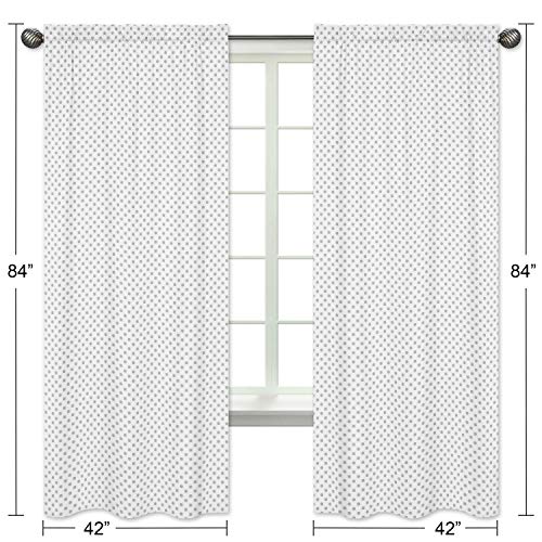 Sweet Jojo Designs Grey And White Polka Dot Window Treatment Panels Curtains For Watercolor Floral Collection Set Of 2 #TOP4