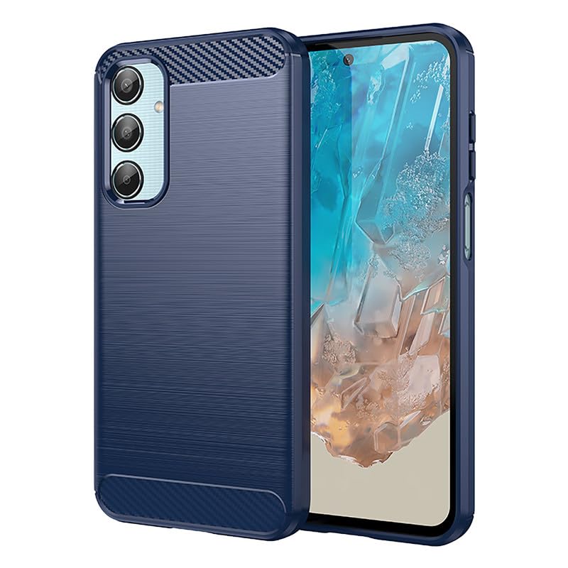 Image of Hybrid Carbon Fiber Back Case for Samsung Galaxy M35 5G (Blue)
