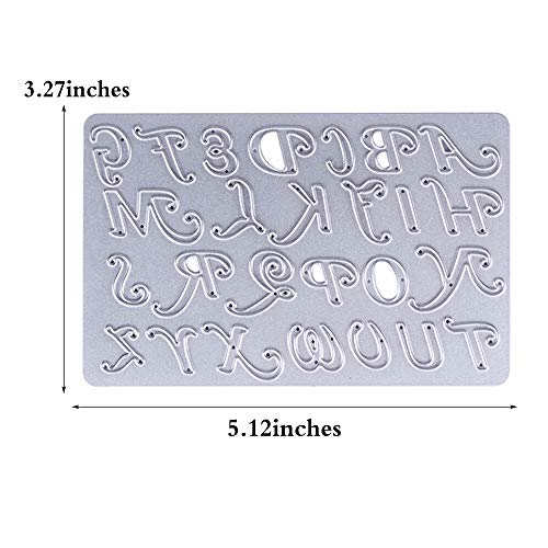 JKJF A-Z Alphabets 0-9 Numbers Scrapbooking Cutting Dies Set of 2 Metal Alphabet Stencils, Steel Cutting Dies for DIY Craft, Card Making, Upper Case Letters, Lower Case Letters and Numbers