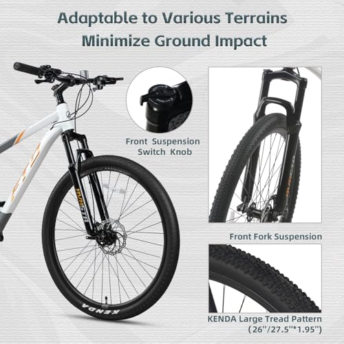 Image of AVASTA Earth 26 27.5 Inch Mountain Bike MTB for Adult Man Women Male | Lightweight Aluminum Alloy Frame, Dual Disc Brakes, Switchable Front Suspension, 21-Speed Gear Shifter