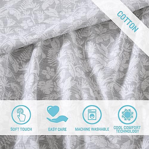 Image of Tommy Bahama- Queen Sheet Set, Cotton Percale Bedding Set, Crisp & Cool, Stylish Bedding Set (Koya Bay Grey, Queen)
