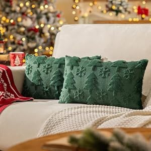 Green Christmas Tree Throw Pillow Covers 12"x20" Set of 2, Winter Snowflake Decorative Pillow Covers Soft Plush Embroidery Cushion Covers Holiday Accent Pillows for Couch Farmhouse Home Decor Green Christmas Tree Throw Pillow Covers 12×20 Set of 2 Winter Snowflake Decorative Pillow Covers Soft Plush Embroidery Cushion Covers Holiday Accent Pillows for Couch Farmhouse Home Decor