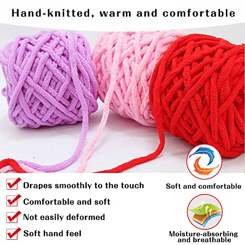 2 Balls Soft Chenille Yarn Velvet Yarn For Crocheting,Fluffy Yarn For Knitting And Crochet Diy Craft,Blanket Yarn For Hat Scarf Blanket Slippers #TOP1