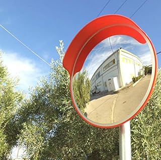 ECM-60o Specchio convesso flessibile da traffico, diametro 60 cm, per la sicurezza in strada e per i negozi, con staffa di fissaggio regolabile per palo da 48 mm