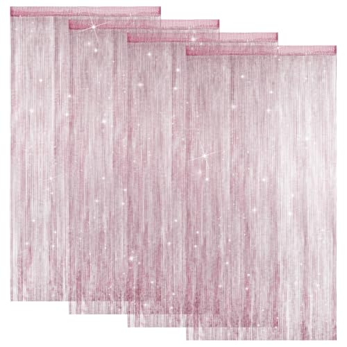 4 Pieces Glitter String Curtains Doorway Beads Curtains, 39 x
