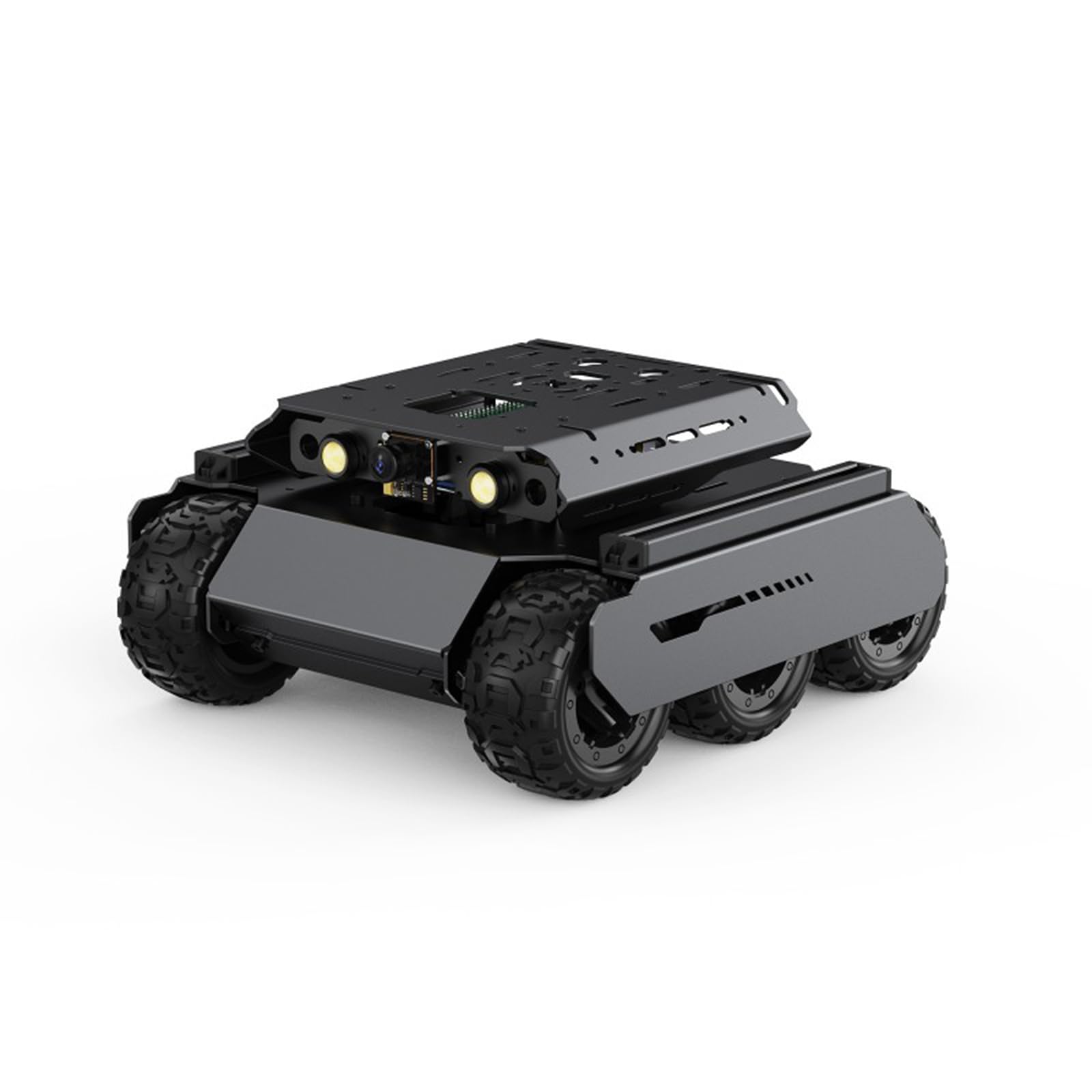 TUOPUONE UGV Rover Open-Source 6 Wheels 4WD AI Robot Compatible with Raspberry Pi 4B / Raspberry Pi 5 Dual Controllers All-Metal Body Computer Vision with RPi5?Without Pan-Tilt Module