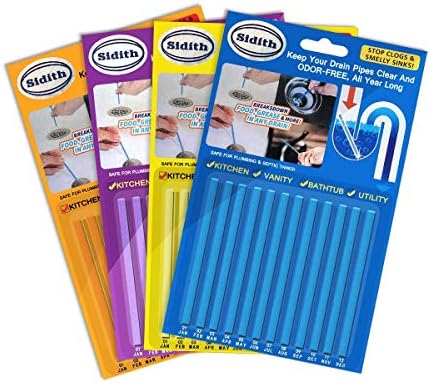 Drain Opener Drain Sticks Drain Cleaner Sticks Drain Cleaner & Deodorizer Garbage Disposal Deodorizer Unscented Cleaning Sticks for Bathroom, Kitchen, Toilet, Shower drain (48 Pack, Mix)