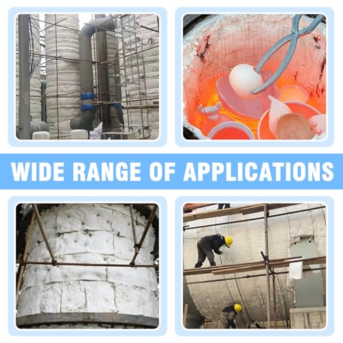 Keramikfaser-Isolierdecke, 1500 ℃/1,482.2 °C, Feuerfeste Isolierdecke, für Holzherd Baffle, Kamin, Pelletofen, Schornstein, Ofen, Kessel, Pizzaofen und Schmiede 61X40X3CM