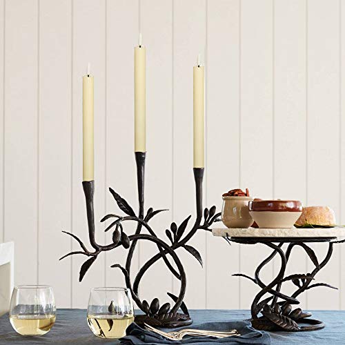 Image of Eldnacele Flameless Taper Candles Flickering with Remote Timer Realistic 3D Wick, Battery Operated Window Taper Candlestick Set of 8 White for Christmas Festival Wedding Home Decoration - Cream