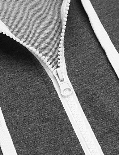 Coofandy Mens Track Suits Zipper Onesie Romper Hooded Sweatsuit With Pockets Grey, Medium #TOP3
