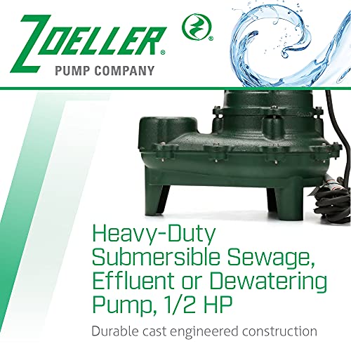 Zoeller Waste-Mate 267 Sewage Pump, 1/2 Hp – Heavy-Duty Submersible Sewage, Effluent Or Dewatering Pump #TOP2