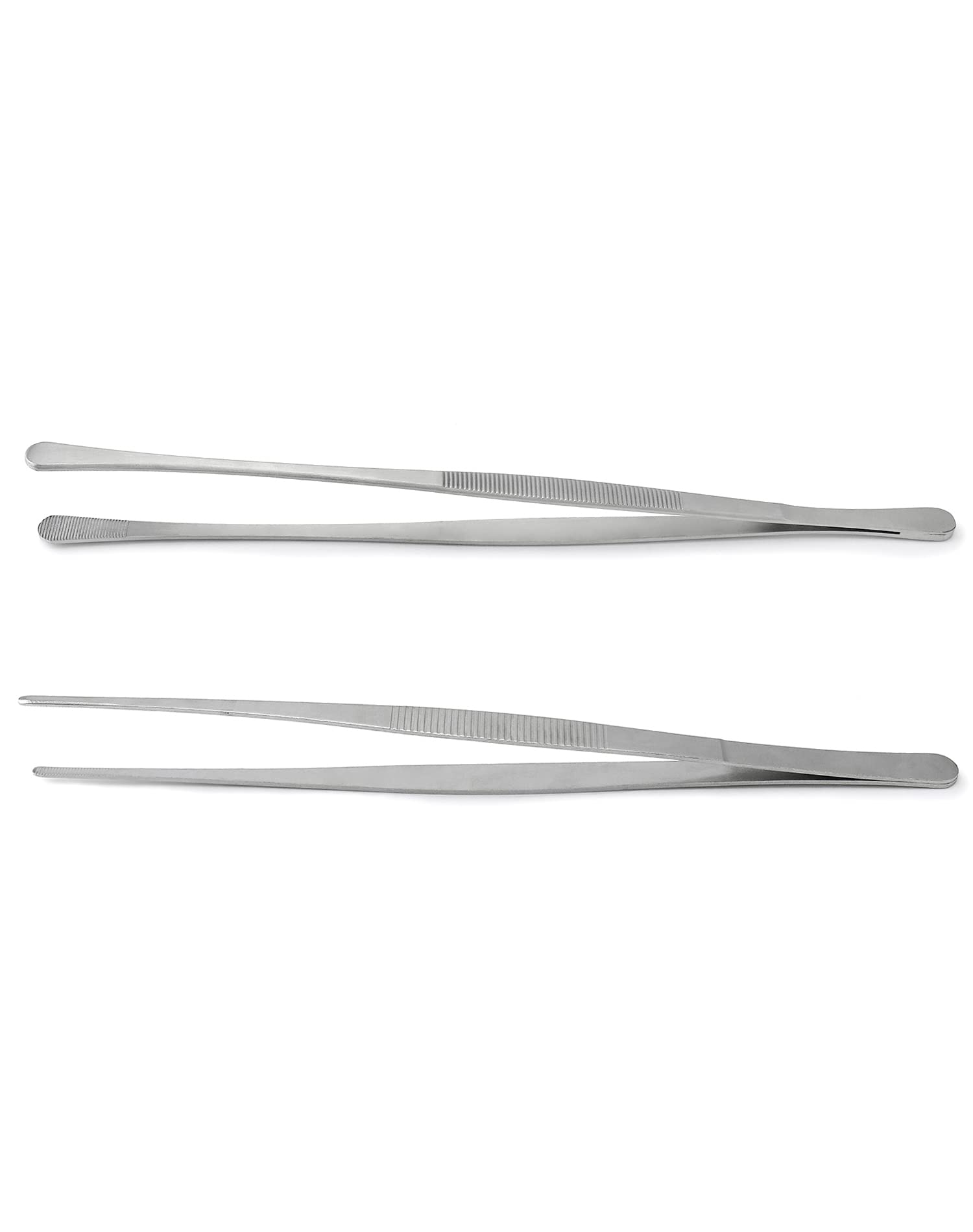 QWORK® 2 Pcs Long Stainless Steel Tweezer Tongs, Round and Pointed, Suitable for A Variety of Scenarios 30cm / 12-Inch - Image 4