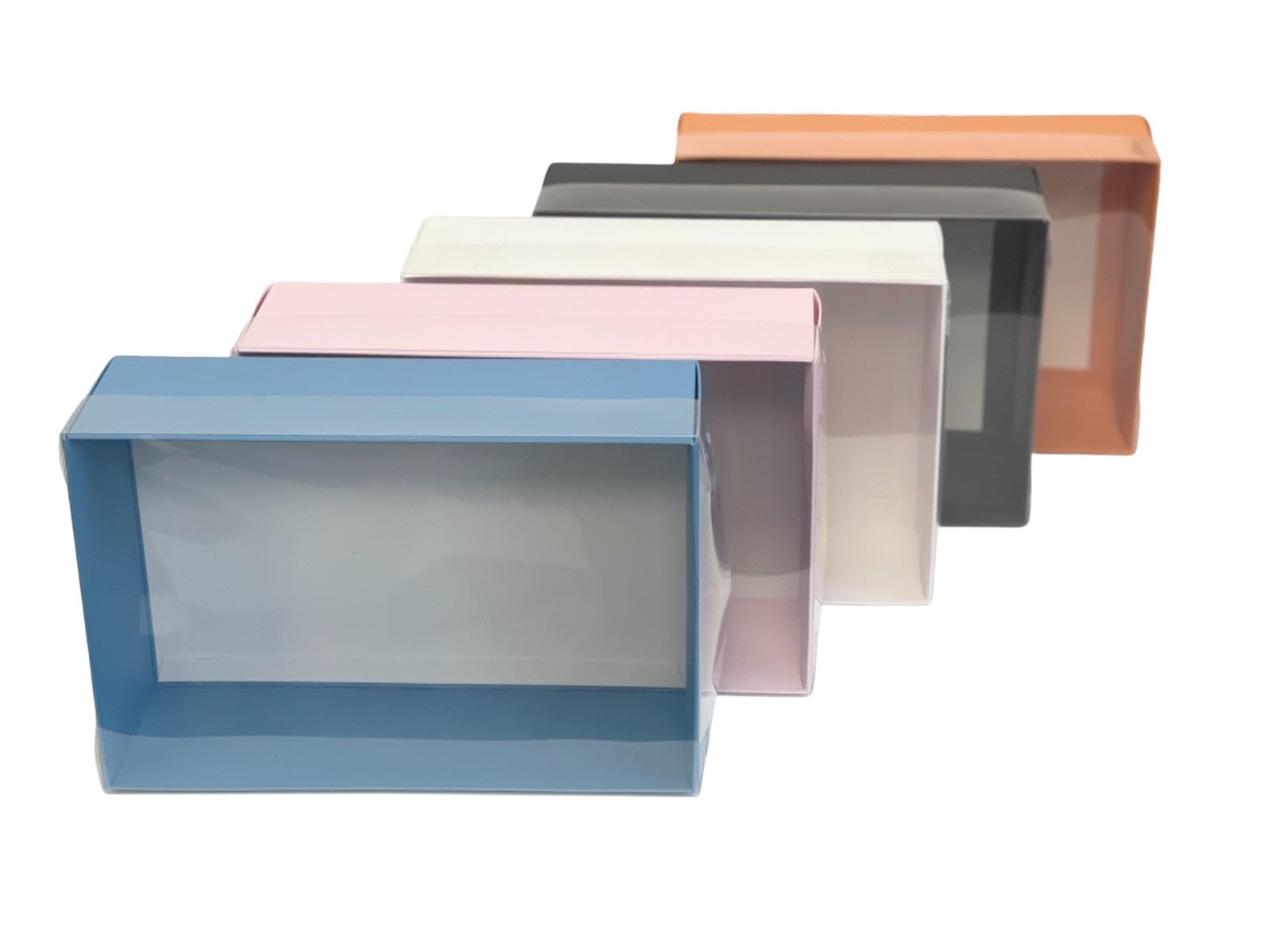 Clear Lid Deep Hamper/Treat Box - Transparent 6 Hold Cupcake Container - 2 Hold Cupcake Wedding/Birthday Box - 24x16x8cm - 1(0 Pack) (White, No Insert)