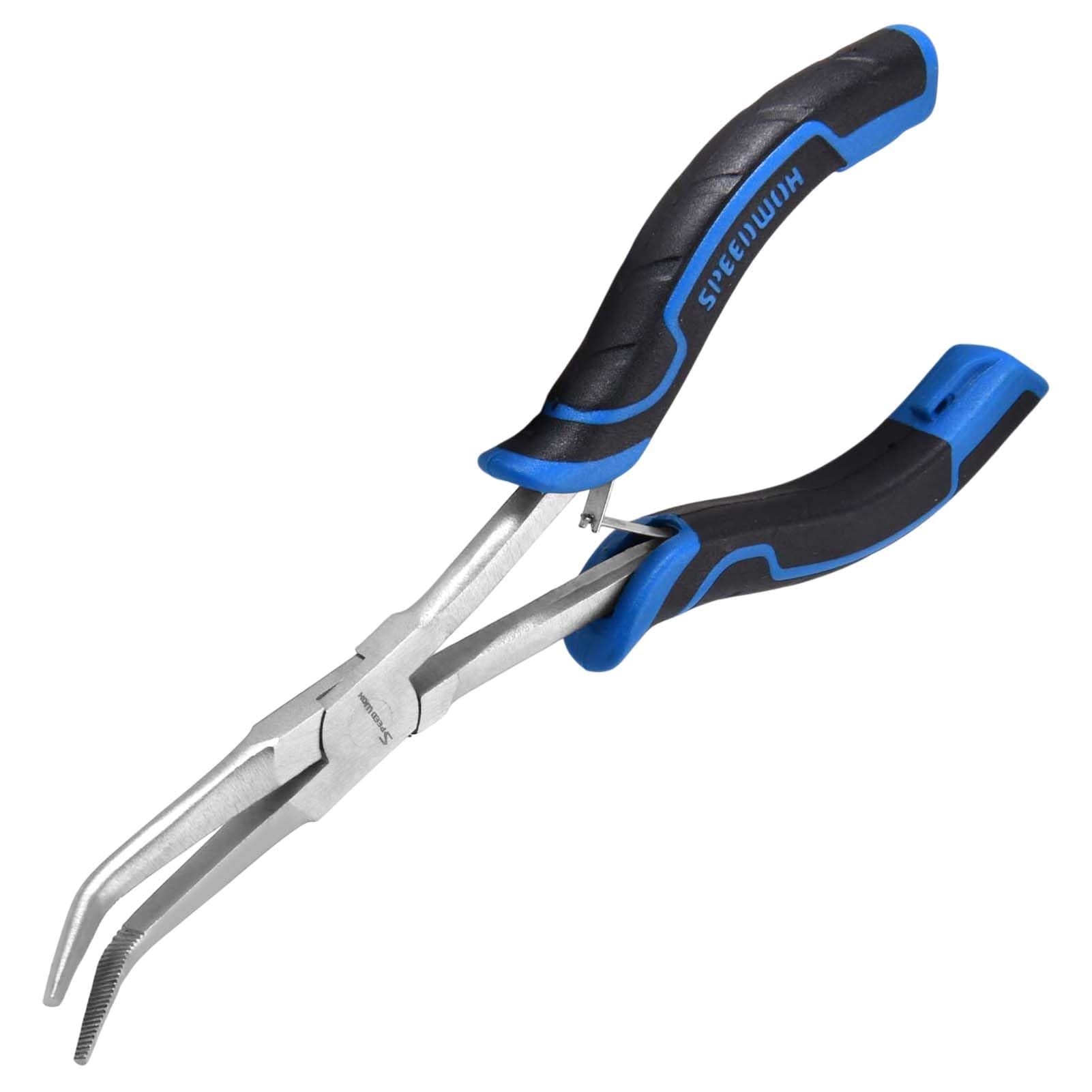 SPEEDWOX Long Reach Bent Needle Nose Pliers with Serrated Jaw Angled Needle Nose Pliers for Jewelry Making Fish Bone Pliers Tweezers Bent Chain Nose Pliers for Wire Bending and Small Object Gripping — image 1