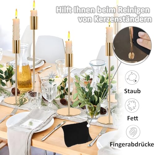 6 Set Kerzenhalter, Gold Metall Kerzenhalter, 3 Arten von Stabkerzenhalter mit Höhen, Dekorativer Vintage kerzenhalter aus Metall, Hoch kerzenleuchter, für Jubiläum, Hochzeit, Geburtstagsessen