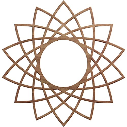 Image of Ekena Millwork 16 inchOD x 6 1 /8 inchID x 1 /4 inchT Eleanor Wood Fretwork Pierced Ceiling Medallion, Walnut
