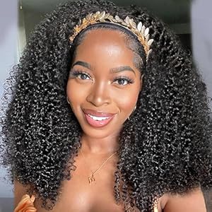 XSY Headband Wig Human Hair Kinky C...