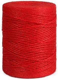 Vivifying 656 Feet Red Jute Twine, Natural 2mm Jute Cord for Crafts, Wrapping, Garden