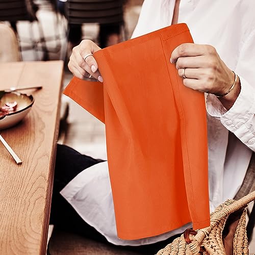 Utopia Home [24 Pack, Orange] Cloth Napkins 17X17 Inches, 100% Polyester Dinner Napkins With Hemmed Edges, Washable Napkins Ideal For Parties, Weddings And Dinners #TOP5