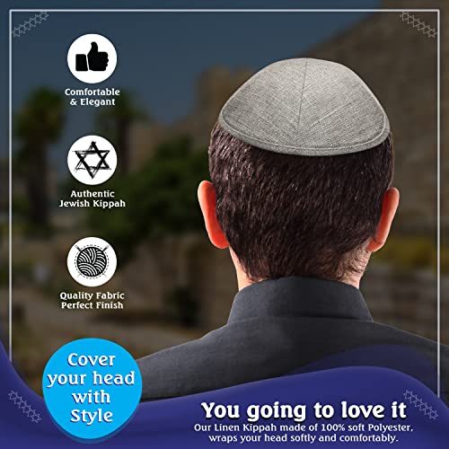 Image of Pack of 5-Pcs - Hq Satin /Linen /Velvet /Raw Silk /Suede Kippah for Men, Yamaka Hat Designed in Israel - Kippot Bulk