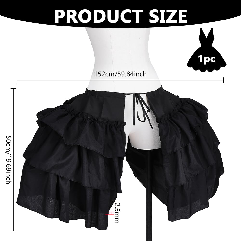 FINGERINSPIRE Petticoat im viktorianischen Reifen, Petticoat, Doppelrüschen, Petticoat für Theater, Rokoko-Stil, Polyester, 152 cm