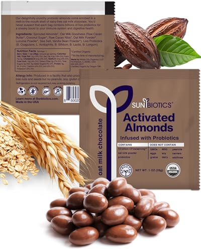 Image of Sunbiotics Activated Organic Sprouted Almonds - Oat Milk Chocolate, Pack of 1