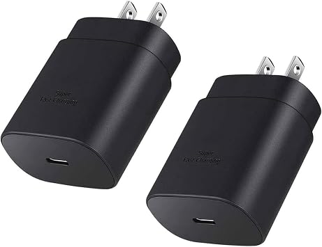 USB C Charger Block, 25W USBC Super Fast Charging Adapter for Samsung Galaxy S25 S24 Ultra S23 S22 S21 S20 Note20 / iPhone 17 16 15 14 13 Pro Max, Type C Wall Charger Plug, 2 Pack