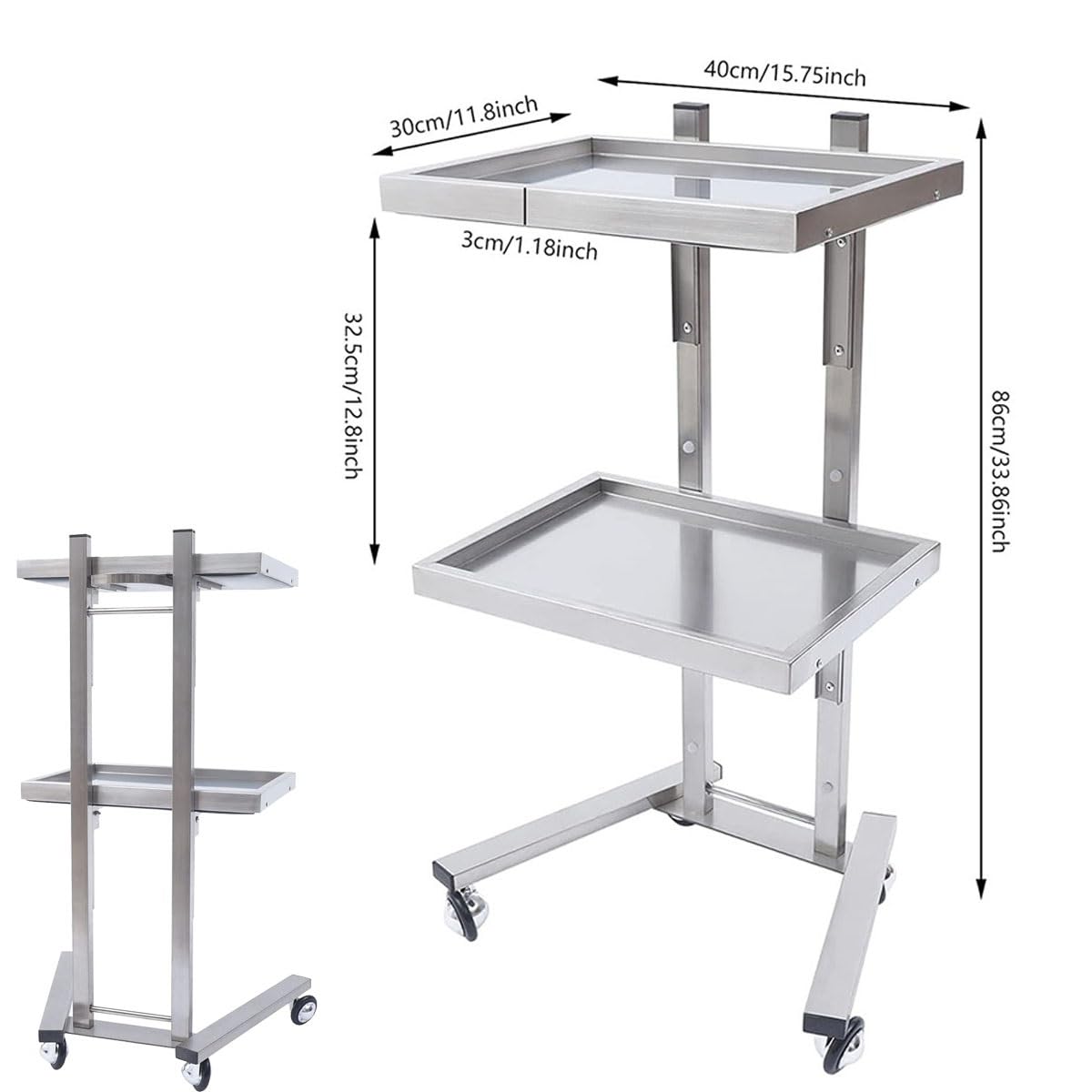 Chariot utilitaire pliable à roulettes Chariot multifonction pour salon, spa, cuisine