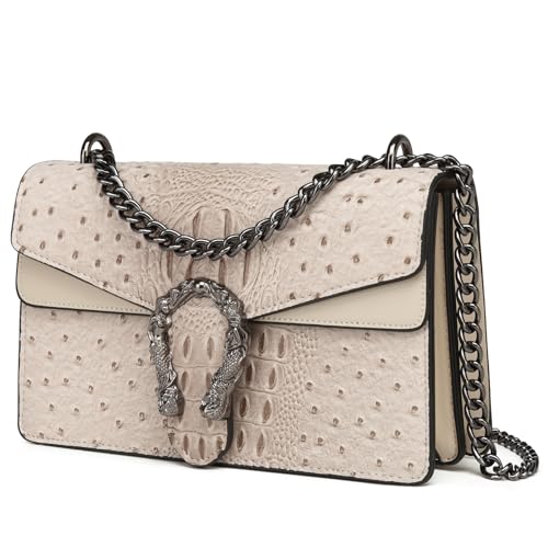 Image of MYHOZEE Crossbody Bags for Women - Snake Printed Clutch Purses Leather Chain Shoulder Bags Evening Handbags
