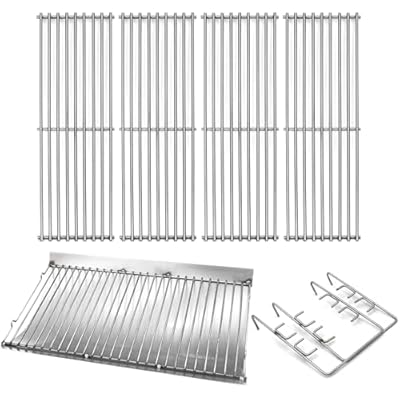 Votenli P0350H (1-Pack) 27 inches Steel Ash Pan with 19 3/4" Grid Grates for Chargriller Charcoal Grill 1224, 1324, 2121, 2222, 2727, 2828, 2929, Chargriller 200048,Charbroil 1730205