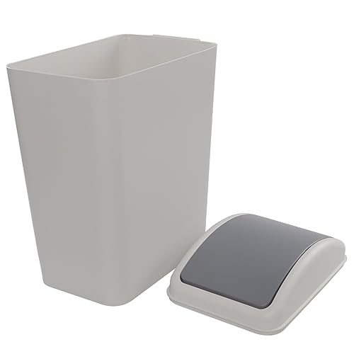 Miniatura 6 de 4.2 Gollon - Bote de basura de plástico con tapas oscilantes, color gris, juego de 3