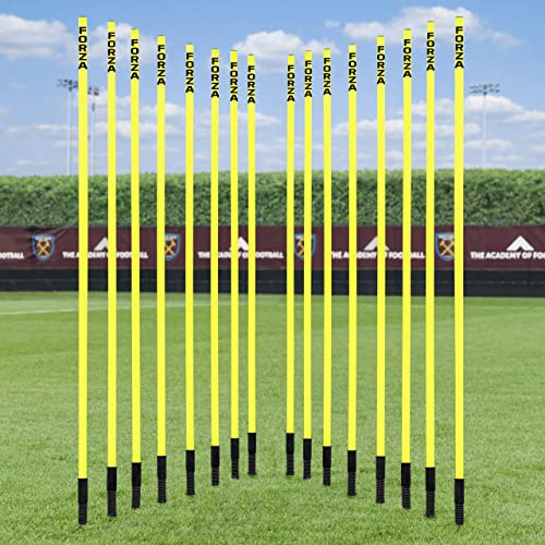 FORZA Piquets de Slalom [Pack de 8/16] | Poteaux à Ressort de 1,5 m/1,8 m | Équipement d’Entraînement à la Vitesse et l’Agilité | Football, Fitness et...