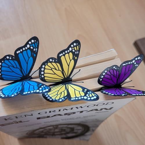 Monarch Butterfly Kitap Ayracı 3'lü Set - Ultra İnce 0,4 mm Esnek Tasarım - Zarif Kral Kelebeği Kitap Aksesuarı - Estetik ve Dayanıklı Sayfa İşaretleyici (Karışık Renk)