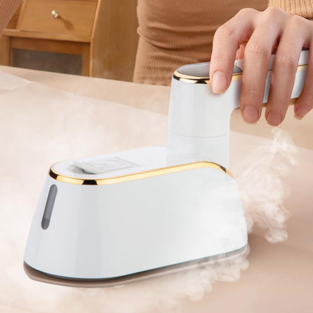 1300W Dampfbügeleisen, Mini Elektrische Bügelmaschine mit 3 Geschwindigkeitsstufen, 180° drehbar, Nass- und Trockenfunktion für kraftvolle Faltenentfernung aus der Kleidung