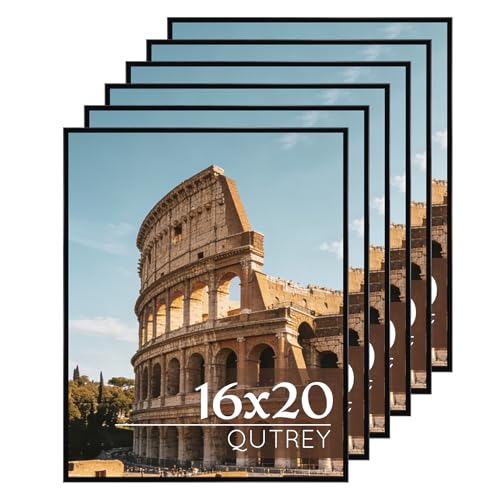 Image of QUTREY 16x20 Poster Frames 6 Packs, Black 16x20 Frames for Wall Mounting, Display 16 x 20 Posters, Photos & Art Prints Vertically or Horizontally