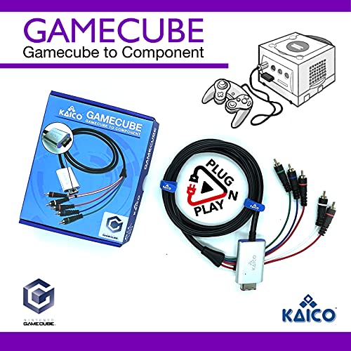 Image of Kaico Component Cable Adapter Lead for the Nintendo GameCube Running GCVideo Lite Software - Supports Full Video and Audio. A Simple Plug and Play Component Converter for Gamecube