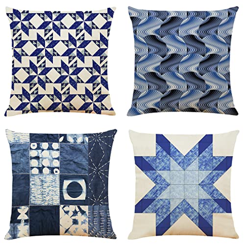 AYGCI Housse Coussin 45x45cm Décoratif Canapé Taie d'oreiller Housses de Coussin Lot de 4 Géométrie Irrégulières Coussin d'extérieur Taie Oreiller Décoration pour Chambre, Canapé, Chaise, Lit Cover