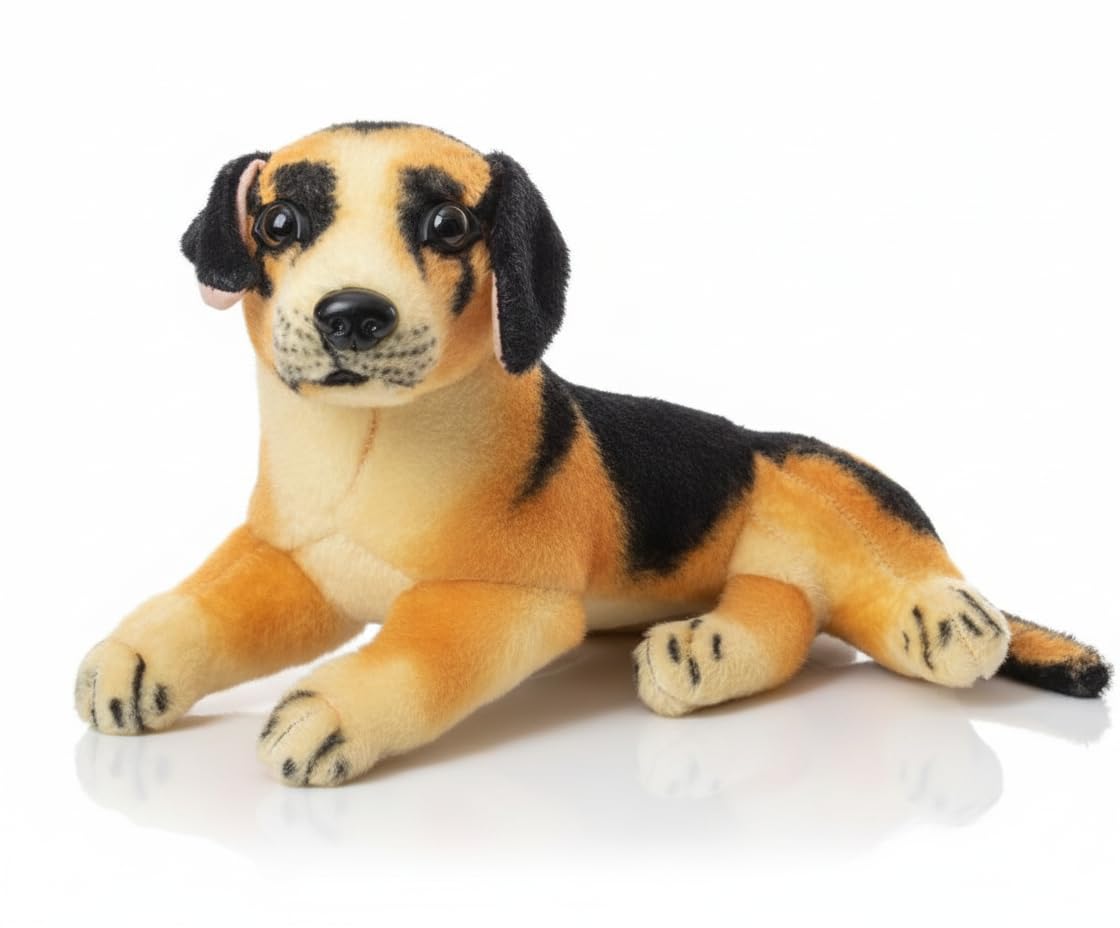 German Shepherd Dog Soft Stuffed Plush Animal Toy for Kids Boys and Girls Birthday Gifts (Color: Brown & Black) (28 cm)-image-35