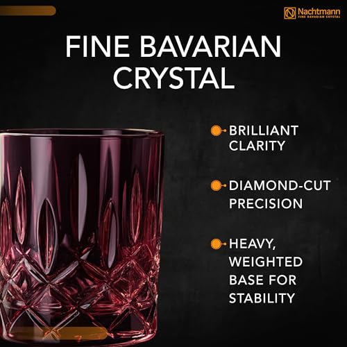 Image of Nachtmann Noblesse Collection 4 inch Whiskey Tumbler, Made of Fine Crystal Glass, Glass for Bourbon, Whiskey, & Other Beverages, 10.4-Ounces, Dishwasher Safe, Set of 2 (Berry)